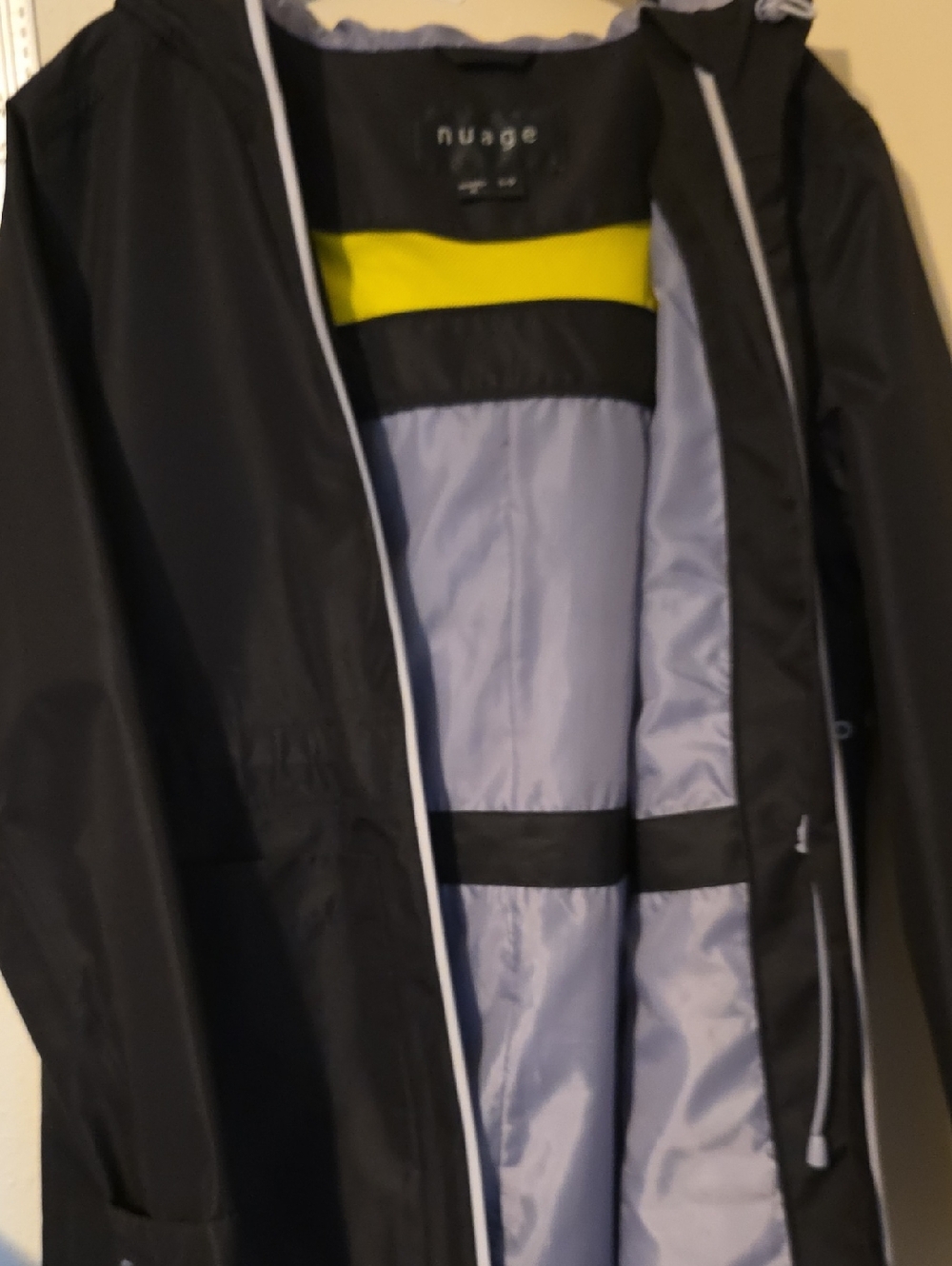 Nuage Women's Black Rain Jacket with Light Gray Lining